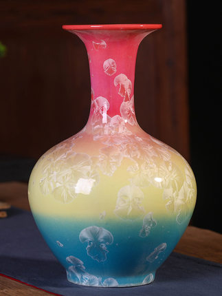 Crystal glaze red yellow blue ceramic vase Jahrriesnge porcelain of creative living room wine cabinet home vase cna0072