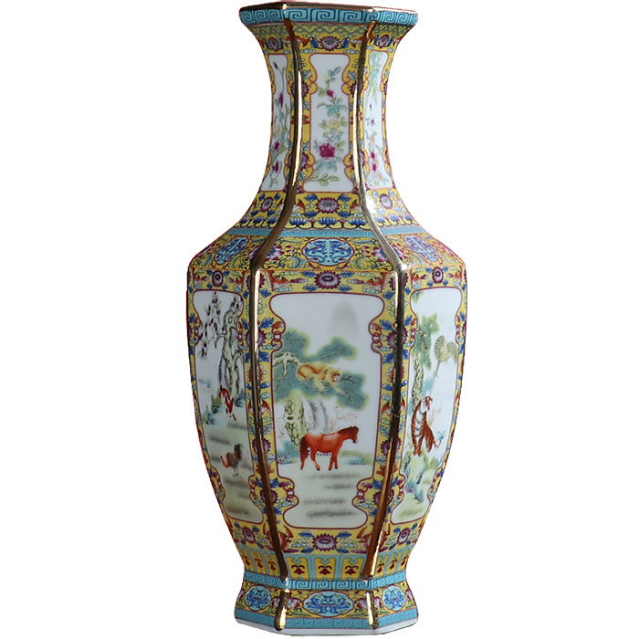 Jingdezhen vintage enamel ceramics ornaments vases for home multiple Jahrriesnge porcelain of vase cna0098
