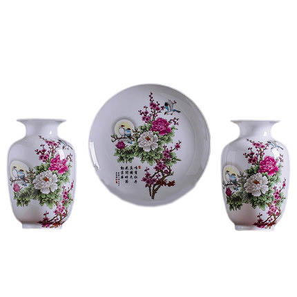 moon birds and flowers three-piece ceramic small vase decoration craft Jahrriesnge porcelain of vase set 3 pieces cna0207
