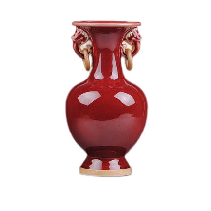 Red kiln changed double ear Jun porcelain ceramic small vase Jahrriesnge porcelain of kiln change Jun porcelain vase cna0240