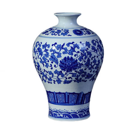 Ceramic blue and white porcelain vase with tangled lotus Jahrriesnge porcelain of white and blue vase cna0258