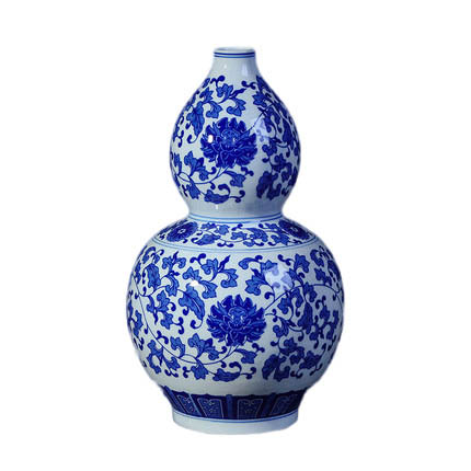 Ceramic Blue and White Porcelain tangled lotus gourd Shape Vase Jahrriesnge porcelain of white and blue vase cna0260