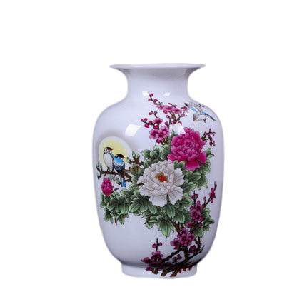 birds and peony overglazed winter melon shaped ceramic vase Jahrriesnge porcelain of vase cna0266