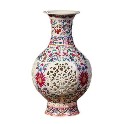 Hollow Pastel Lantern Shaped Ceramic Vase Flower Arrangement Jahrriesnge porcelain of hollow out vase cna0404