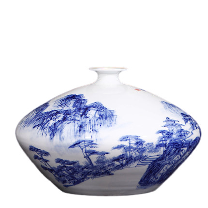 Master hand-painted tree and small road mountain spring ceramic vase Jahrriesnge porcelain of hand drawn lotus cna0415