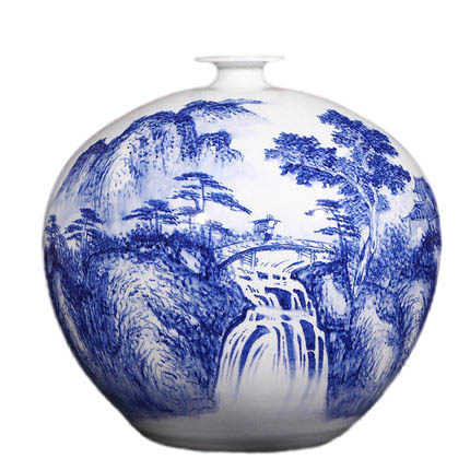 Master hand-painted tree landscape pomegranate shape ceramic vase Jahrriesnge porcelain of hand drawn lotus cna0416