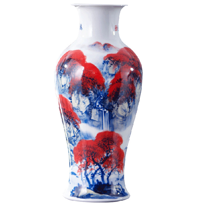 Designer hand painted landscape chinese porcelain flower vase home Jahrriesnge porcelain of vase cna0421