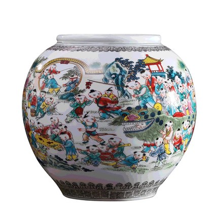 Jingdezhen children playing pattern ceramic vase crafts Jahrriesnge porcelain of one hundred children vase cna0455