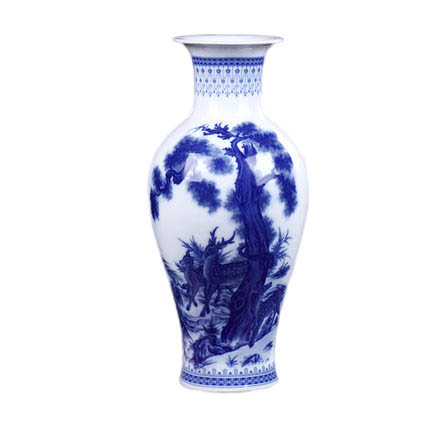 Jingdezhen Overglaze Deers Pattern Winter Melon Shaped Ceramic Vase Jahrriesnge porcelain of glaze vase cna0587