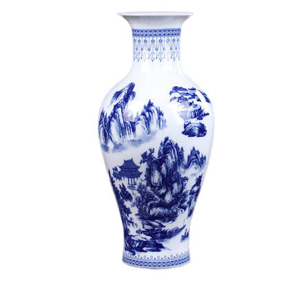 Jingdezhen In-glaze Ceramic Vase with Landscape Pattern Jahrriesnge porcelain of glaze vase cna0596