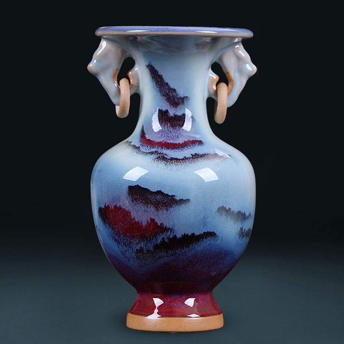 Jun porcelain kiln change ceramic vase with multiple styles optional Jahrriesnge porcelain of Jun porcelain double ears kiln change vase cna0608