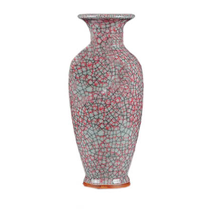 Red and grey Jun porcelain cracked glaze ice cracked vase decoration Jahrriesnge porcelain of Jun porcelain crack glaze ice cube vase cna0616