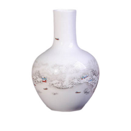 Celestial shape snow scene ceramic vase Jahrriesnge porcelain of vase cna0634