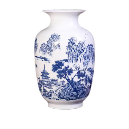 Winter melon shape ceramic vase with beautiful mountains and rivers Jahrriesnge porcelain of vase cna0636