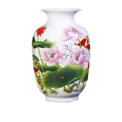 Winter melon shaped lotus pattern ceramic vase Jahrriesnge porcelain of vase cna0642