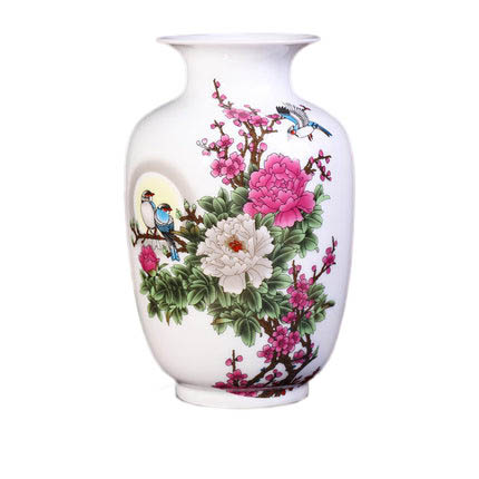 Winter melon shaped moon and birds and peonies pattern ceramic vase Jahrriesnge porcelain of vase cna0645