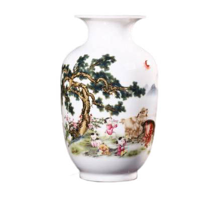 Winter melon shape three sheep and sun pattern ceramic vase Jahrriesnge porcelain of vase cna0650