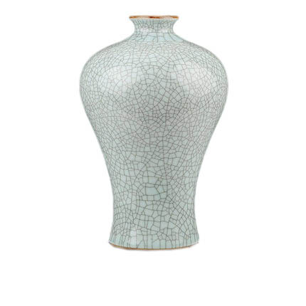 Mermaid shape mint cracked glaze ceramic vase Jahrriesnge porcelain of kiln crack glaze vase cna0652