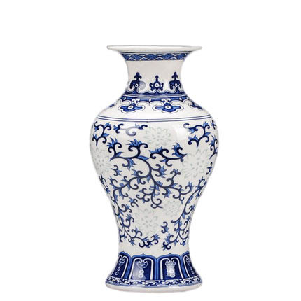 Fishtail shape blue and white exquisite bone china thin ceramic vase Jahrriesnge porcelain of delicate bone china thin tire vase cna0670