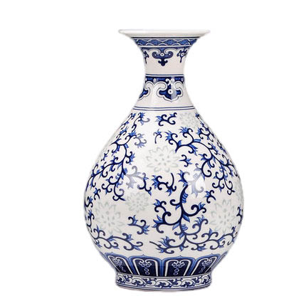 Jug shape blue and white fine bone china thin ceramic vase Jahrriesnge porcelain of delicate bone china thin tire vase cna0674
