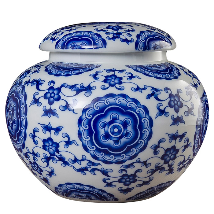 Blue and white porcelain sealed moisture proof storage tea jar home Jahrriesnge porcelain of cna0679