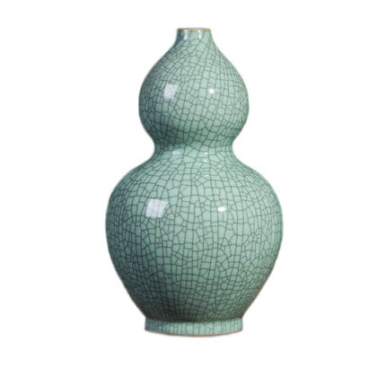 Gourd shape green cracked glaze ceramic vase Jahrriesnge porcelain of crack glaze vase cna0741
