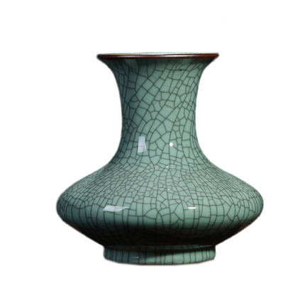 Flat belly shape green cracked glaze ceramic vase Jahrriesnge porcelain of crack glaze vase cna0743