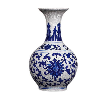 Blue and white cracked glaze ornamental vase Jahrriesnge porcelain of crack glaze vase cna0747
