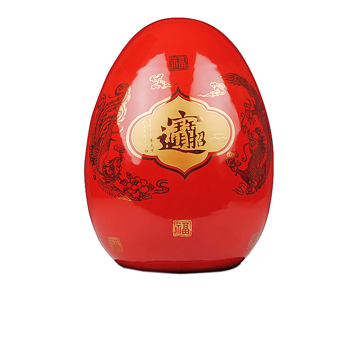 Red blessed egg vase living room decoration 2 styles optional Jahrriesnge porcelain of outline in gold red egg vase cna0752