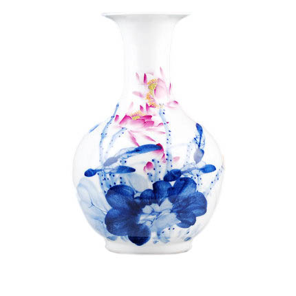 Celebrity master hand-painted lotus ceramic vase Jahrriesnge porcelain of hand painted vase cna0768