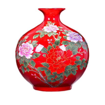 Handmade decorative red china crystal glazed ceramic flower vase Jahrriesnge porcelain of crystal glaze vase cna0815