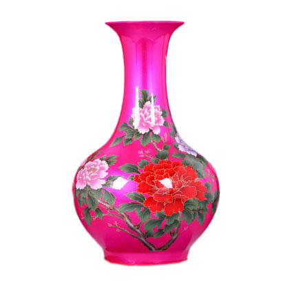 Decorative pink china crystal glazed ceramic ornamental vase Jahrriesnge porcelain of crystal glaze vase cna0820
