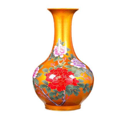 Decorative golden china crystal glazed ceramic ornamental vase Jahrriesnge porcelain of crystal glaze vase cna0822