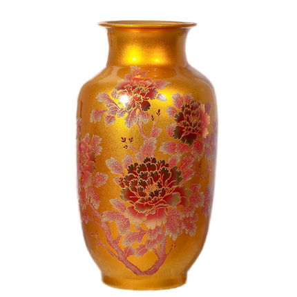 Winter melon golden flower crystal glazed golden vases and ornaments Jahrriesnge porcelain of crystal glaze vase cna0832
