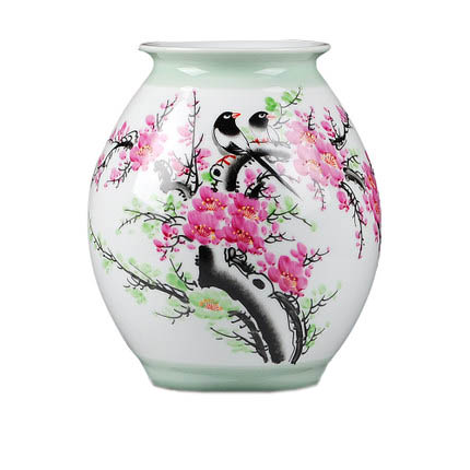Chinese magpie and plum pattern bucket shape ceramic vases Jahrriesnge porcelain of birds vase cna0838