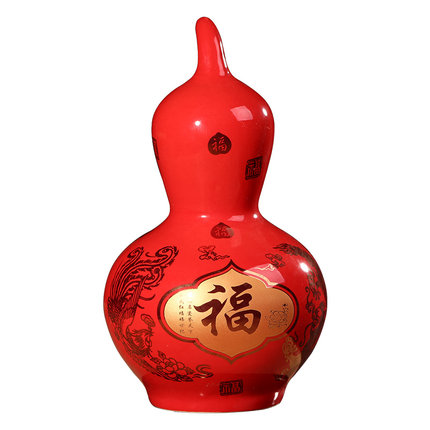 Red gourd ceramic vase display for living room Jahrriesnge porcelain of red gourd vase cna0849