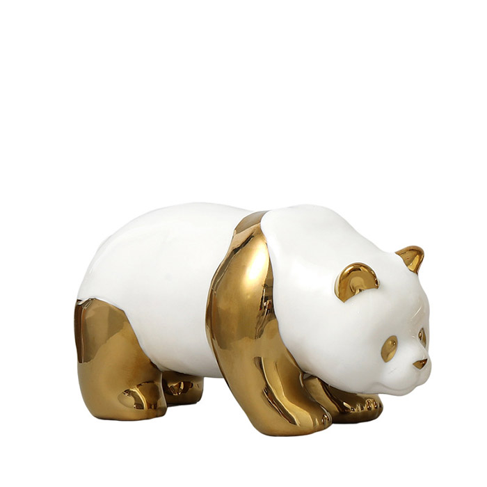 Chinese golden panda desktop ornaments Jahrriesnge porcelain of panda vase cna0858