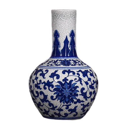 Celestial sphere shape blue and white chinese large vases for flowers Jahrriesnge porcelain of white and blue vase cna0874