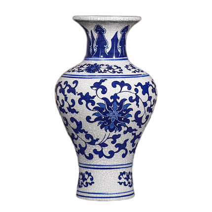 Fish tail shape blue and white chinese large vases for flowers Jahrriesnge porcelain of white and blue vase cna0875