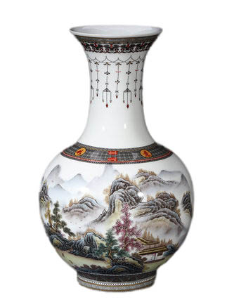 Landscape pattern jingdezhen large floor vases for flowers Jahrriesnge porcelain of landscape vase cna0923