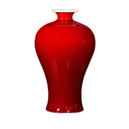 Decorative small mermaid shape red ice cracked glaze vase Jahrriesnge porcelain of crack glaze red vase cna0946