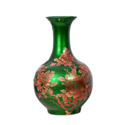 Trendy green crystal glaze ceramic vase and ornament for flowers Jahrriesnge porcelain of crystal glaze vase cna0960