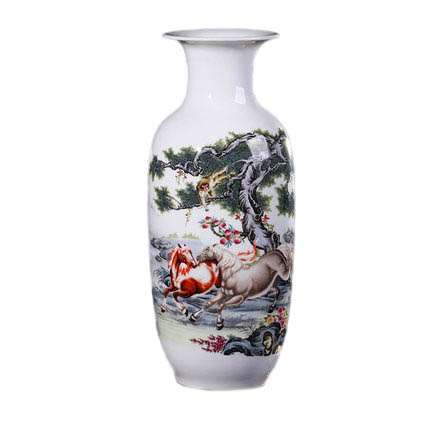 Small winter melon shape horses pattern chinese ceramic vase Jahrriesnge porcelain of vase cna0970