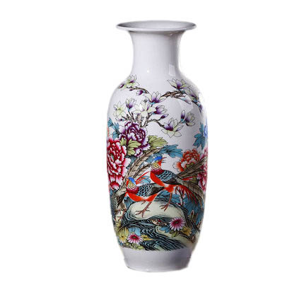 Winter melon shape golden pheasants pattern chinese ceramic vase Jahrriesnge porcelain of vase cna0971