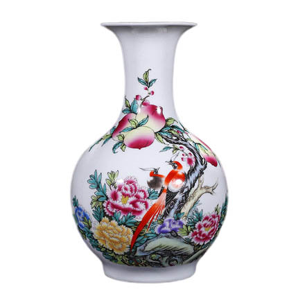 Peaches and peonies and birds pattern ceramic vases and ornaments Jahrriesnge porcelain of peach vase cna0988