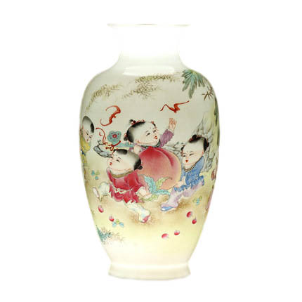 Designer hand-painted figures painting thin porcelain embryo vase Jahrriesnge porcelain of colorful landscape vase cna1003