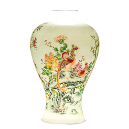 Designer hand-painted phoenixes painting thin porcelain embryo vase Jahrriesnge porcelain of colorful landscape vase cna1005