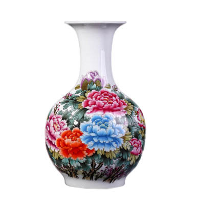 Peonies scenery ceramic vase and ornament for flowers Jahrriesnge porcelain of vase cna1014