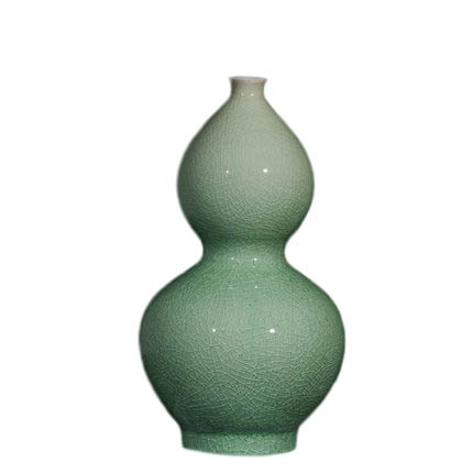 Jingdezhen antique green gourd shape cracked glaze ceramic vase Jahrriesnge porcelain of crack glaze vase cna1027