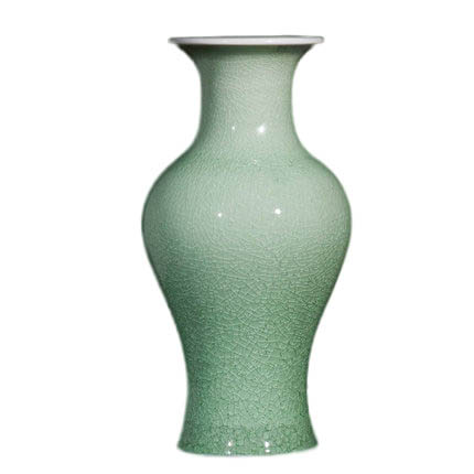 Antique big fishtail green cracked glaze ceramic vase for bedroom Jahrriesnge porcelain of crack glaze vase cna1034